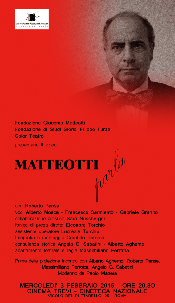 MATTEOTTI PARLA ALLA CINETECA NAZIONALE