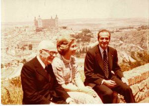 Toledo. Con il re Juan Carlos e la consorte, la regina Sofia, per una colazione privata.