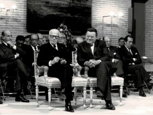 Pertini con Franz Joseph Strauss, presidente dei ministri della Baviera.