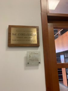 Intitolazione al prof. Andrea Ragusa della sala di lettura del Circolo Giuridico